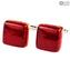 Cufflinks - Rosso - Original Murano Glass OMG