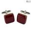 Cufflinks - Rosso - Original Murano Glass OMG