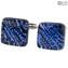 Boutons de manchette - Bleu marine - Verre de Murano Original OMG