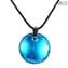 Pendant - Light Blue Silver - Orignal Murano Glass OMG