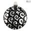 Pendant - Black & Silver - Orignal Murano Glass OMG