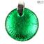 Pendentif - Verde Silver - Verre de Murano Orignal OMG