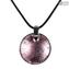 Pendentif - Argent Violet - Verre Murano Orignal OMG