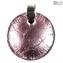 Pendentif - Argent Violet - Verre Murano Orignal OMG