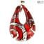 Suspension Drop - Rosso - Verre de Murano Original