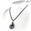 Drop pendant - Black & Silver - Original Murano Glass