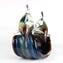 Zwei Delfine - Skulptur aus Chalzedon - Original Murano Glas OMG