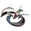 Two Dolphins - Sculpture in chalcedony - Original Murano glass OMG