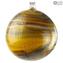 Christmas Ball - Orange Twisted Fantasy - Murano Glass Xmas
