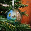 Christmas Ball - Light Blue Millefiori Fantasy - Murano Glass Xmas