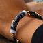 Bracelet Fiammingo - Perles Longues Noires avec Avventurina - Verre de Murano Original OMG