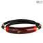 Pulsera Fiammingo - Cuentas Largas Rojas con Avventurina - Cristal de Murano Original OMG