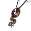 Pendentif serpent - Noir - Verre de Murano original