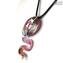 Pendentif serpent - Rose - Verre de Murano original