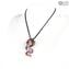 Pendentif serpent - Rose - Verre de Murano original