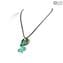 Snake pendant - Green - Original Murano Glass