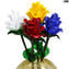 زهرة الورد - زرقاء - زجاج مورانو الأصلي OMG