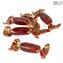 5 pieces venetian  Glass Candies - Red - Murano Glass