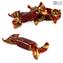 5 pieces venetian  Glass Candies - Red - Murano Glass