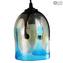 Hanging Lamp Sunrise - Light Blue - Original Murano