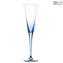 Drinking Glass Blue Murano - 2 pieces Classic Flute 