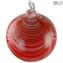 Juego de 2 bolas de árbol de Navidad - Blanco y rojo - Cristal de Murano original OMG