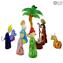 Weihnachtskrippe - Mit Blattgold - Original Muranoglas OMG