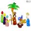 Weihnachtskrippe - Mit Blattgold - Original Muranoglas OMG