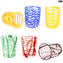 Set de 6 verres Filanti - Gobelets Mix couleurs - Verre de Murano Original OMG