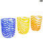 Juego de 6 vasos Filanti - Vasos Mix colores - Cristal de Murano original OMG