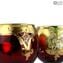 Set mit 2 Trefuochi-Gläsern Rot - You & Me - Original Murano-Glas