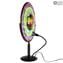 Disc on Stand Table Lamp - Rainbow - Original Murano Glass