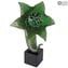 Green Calla with dew - Abstract - Original Murano Glass