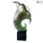 Green Calla with dew - Abstract - Original Murano Glass