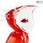 Red Pelican with Fish - Glass Sculpture - Original Murano Glass OMG