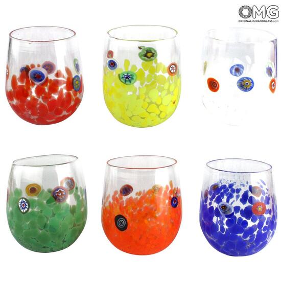 Stemless Murano Wine Glasses - Set of 4