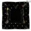 Square Plate Fly - Empty pockets - Millefiori Black - Murano Glass