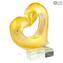 Heart - Sculpture with Gold - Original Murano Glass