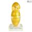 Herz - Skulptur mit Gold - Original Murano Glas