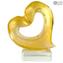Corazón - Escultura con Oro - Cristal de Murano original