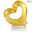 Herz - Skulptur mit Gold - Original Murano Glas