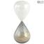 Hourglass - White and black - Original Murano Glass Omg