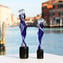 Escultura dos Amantes - Azul - Vidro Murano - Vidro veneziano