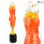 Scultura di amanti - Arancione - Vetro di Murano Arte