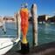 Scultura di amanti - Arancione - Vetro di Murano Arte
