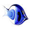 تمثال سمكة مغمور - أزرق - زجاج مورانو الأصلي