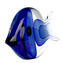 Скульптура подводной рыбы - синий - муранское стекло