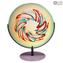 Disc on Stand - Filante Fantasy - Original Murano Glass