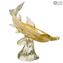 Tubarão Hammerhead - Com Ouro Real - Original Murano Glass Omg