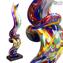 顏色波浪雕塑-顏色飛濺-原始的Murano玻璃OMG